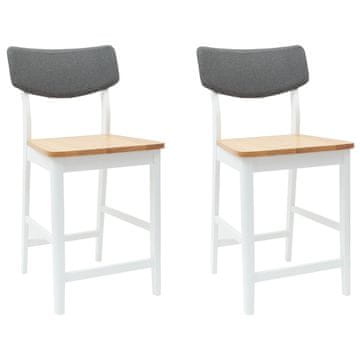 Vidaxl Jedilni stoli 2 szt. Bela 48 x 49 x 95 cm Masivno gumovo les