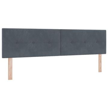 Vidaxl LED glava postelje z LED trakami Siva 180 cm Žamet