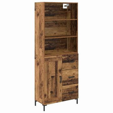 Vidaxl Visok predalnik Star les 69,5 x 34 x 180 cm Konstruiran les