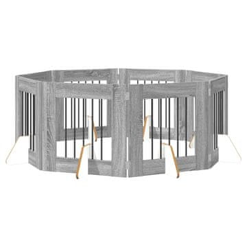Vidaxl Vrata za pse z stojali 8 szt. Siva Sonoma 60 x 60 cm