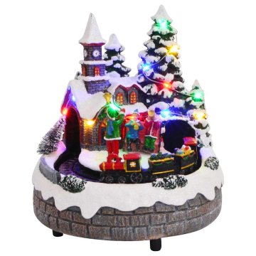 Vidaxl Božični okras za mizo večbarvno 16 x 16 x 19 cm Smola
