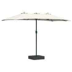 Vidaxl Vrtni dežnik Pesek in antracit 385 x 209 x 244 cm Poliester