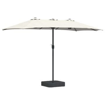 Vidaxl Vrtni dežnik Pesek in antracit 385 x 209 x 244 cm Poliester