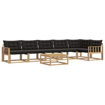 Vidaxl Zunanja garnitura za sedenje 7 szt. Bela in črna 79 x 79 x 37 cm