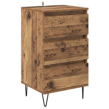 Vidaxl Strani šal Star les 40 x 35 x 70 cm Inženirski les in železo