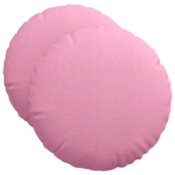 Vidaxl Sedežne blazine 2 szt. Roza Ø50 x 19 cm blago