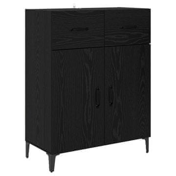 Vidaxl Strani šal Črna Orehovina 69,5 x 34 x 90 cm Konstruiran les