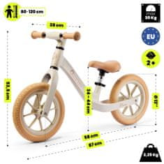 HyperMotion Otroški poganjalec 12 palcev iz magnezijeve zlitine - nosilnost 30 kg, nastavljivo sedišče 34–44 cm, kolesa iz PU, za otroke od 2 let