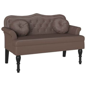 Vidaxl Chesterfield klop Rjava 120,5 x 65 x 75 cm Umjetno usnje