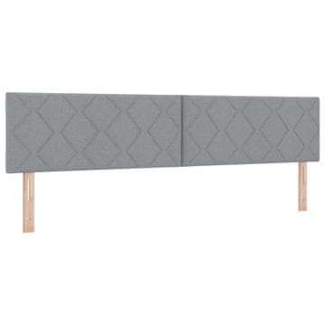 Vidaxl LED glava postelje Svetlo siva 200 cm blago