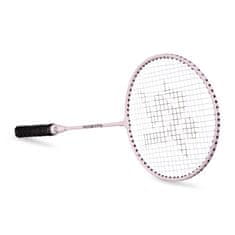 HyperMotion Rožnati komplet za badminton z dvema jeklenima loparjema - mere loparja 66 x 20 cm, prevleka iz tkanine Oxford, športni set, starost 10+ let