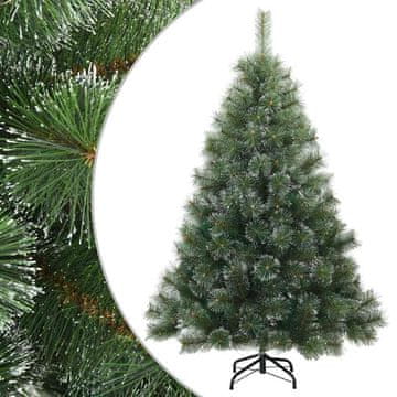 Vidaxl Umretna tečajna božična jelka zasnežena Zelena 150 cm