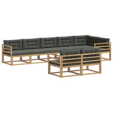 Vidaxl Zunanja garnitura za sedenje 6 szt. Bela in antracit Poliester