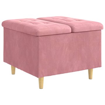 Vidaxl Ottoman s shranjevanjem Roza 60 x 60 x 45 cm Žamet