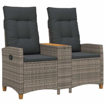 Vidaxl Zložljiva klop s tabelo Siva in temno siva 126 x 65 x 112 cm