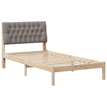 Vidaxl Posteljni okvir z oblazinjenim vzglavjem Rjava 100 x 200 cm