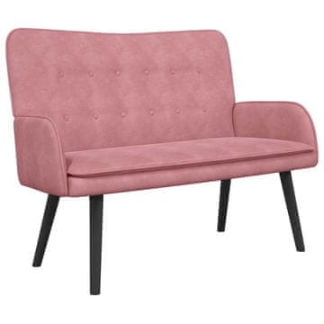 Vidaxl Kavč za 2 osebi Roza 115 x 61 x 87 cm Žamet