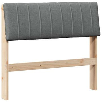 Vidaxl Tapecirano vzglavje Temno siva 90 cm Masivno borovo les
