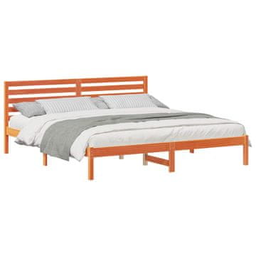 Vidaxl Konstrukcija postelje z vzglavjem Voskast rjav 200 x 200 cm