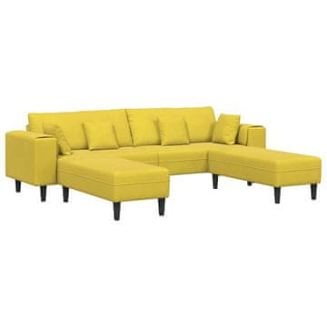 Vidaxl Kavč 3 szt. Rumena 250 x 188 x 76 cm Žamet