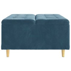 Vidaxl Ottoman s shranjevanjem Modra 80 x 80 x 45 cm Žamet
