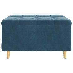 Vidaxl Ottoman s shranjevanjem Modra 80 x 80 x 45 cm Žamet