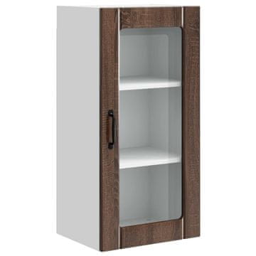Vidaxl Stenski stekleni omarica PORTO Rjav hrast 40 x 31 x 80 cm