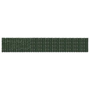 Vidaxl Ograja za balkon z listi Temno zelena 600 x 100 cm