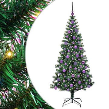 Vidaxl Umjetna preddekorirana božićna jelka med 300 LED Zelena 180 cm