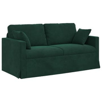 Vidaxl Kavč Temno zelena 158 x 78 x 80 cm Žamet