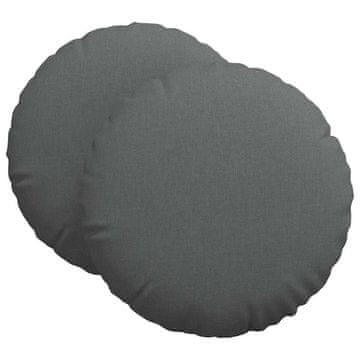 Vidaxl Sedežne blazine 2 szt. Temno siva Ø60 x 21 cm blago