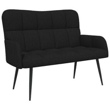 Vidaxl Kavč za 2 osebi Črna 115 x 61 x 87 cm Blago