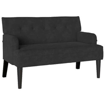 Vidaxl Chesterfield klop Črna 112 x 65,5 x 75 cm Žamet