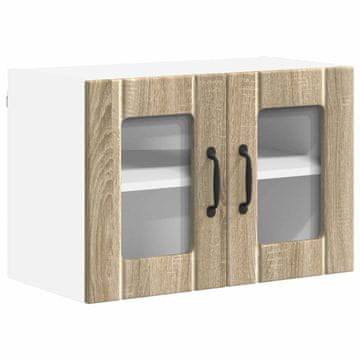 Vidaxl Stenski stekleni omarica LUCCA Sonoma hrast 60 x 31 x 40 cm
