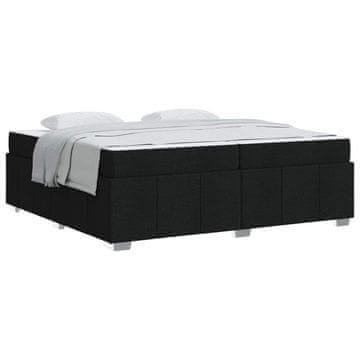 Vidaxl Konstrukcija postelje z vzmetnico Črna 200 x 200 cm blago