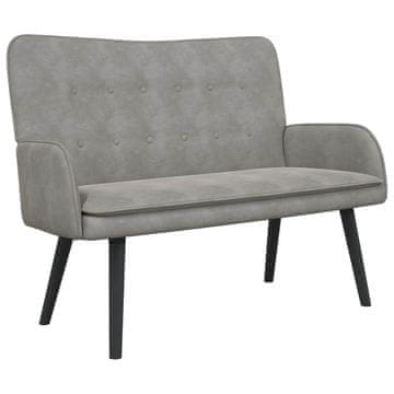 Vidaxl Kavč za 2 osebi Svetlo siva 115 x 61 x 87 cm Žamet