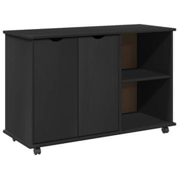 Vidaxl Gležnji kabinet Črna 100 x 39 x 65,5 cm Masivno borovo les