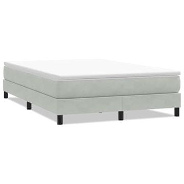 Vidaxl Box spring postelja brez vzmetnico svetlo siva 160x210 cm žamet