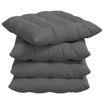 Vidaxl Sedežne blazine 4 szt. Temno siva 40 x 40 x 6 cm Mikrofibra