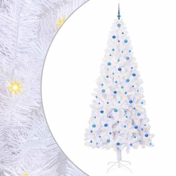Vidaxl Umestno božično drevo med 300 LED Bela 240 cm PVC in jeklo