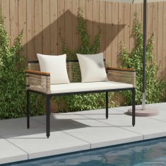 Vidaxl Zunanja klop 2 -Seater 117 x 54 x 74.5 cm poli ratan