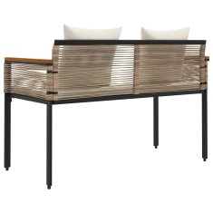Vidaxl Zunanja klop 2 -Seater 117 x 54 x 74.5 cm poli ratan