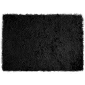 Vidaxl Preproga iz umetnega ovčjega krzna TAFALLA Črna 140 x 200 cm