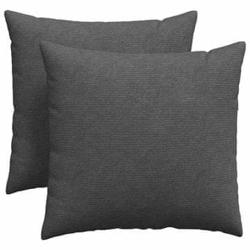 Vidaxl Blazine za kavč 2 szt. Temno siva 45 x 45 cm Žametna tkanina