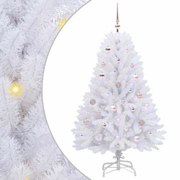 Vidaxl Umetno Zložljivo Božično Drevo Bela 150 cm PVC in jeklo