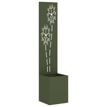Vidaxl Zaslon za zasebnost v vrtu Cvetlični Olivno zelena 32 x 150 cm