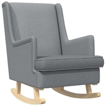 Vidaxl Zibajoči stol Svetlo siva 62 x 80 x 85 cm blago