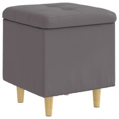 Vidaxl Ottoman s shranjevanjem Siva 40 x 40 x 45 cm Umetna koža