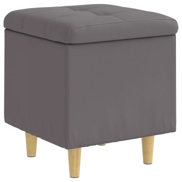 Vidaxl Ottoman s shranjevanjem Siva 40 x 40 x 45 cm Umetna koža