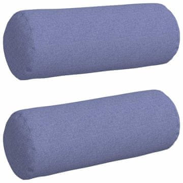 Vidaxl Blazine 2 szt. Jeans modra Ø 25 x 70 cm blago